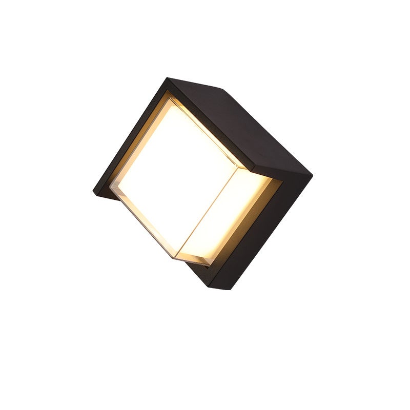 7W Kinkiet LED kwadratowy akrylowy, wodoodporny, nowoczesny, do ogrodu, do wnętrz i na zewnątrz (biały ciepły)