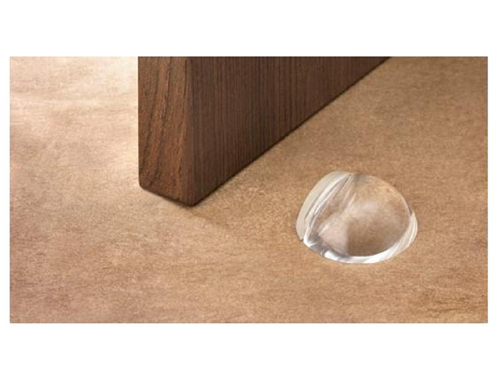 Fermaporta a Pavimento Adesivo mm.50x43x19 Gomma Trasparente | Inofix - 5