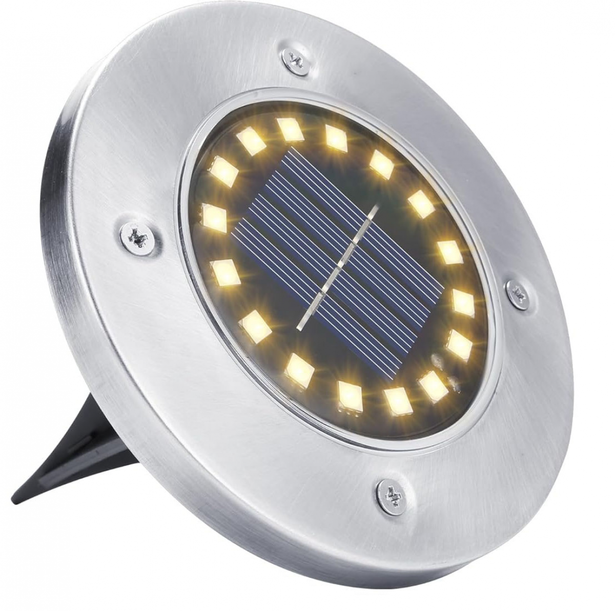 Lampa solarna zewnętrzna, 16 reflektorów LED, lampa ogrodowa solarna, wodoodporna, IP65, dekoracyjna lampa trawnikowa, do ścieżki, ogrodu, biała