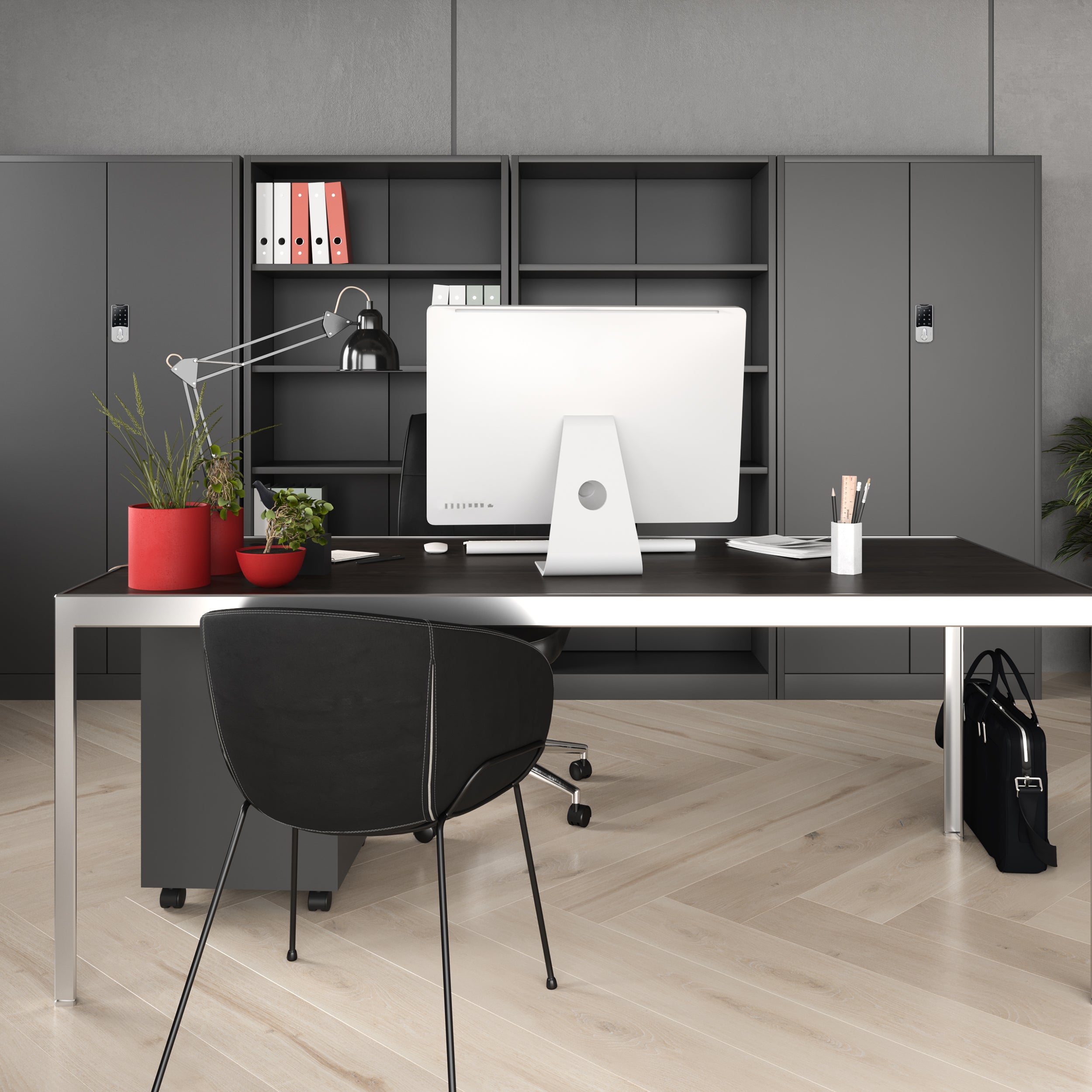 Armoire de Bureau de Rangement Métallique avec Serrure à Combinaison 185 cm x 90 cm x 40 cm Anthracite - 6