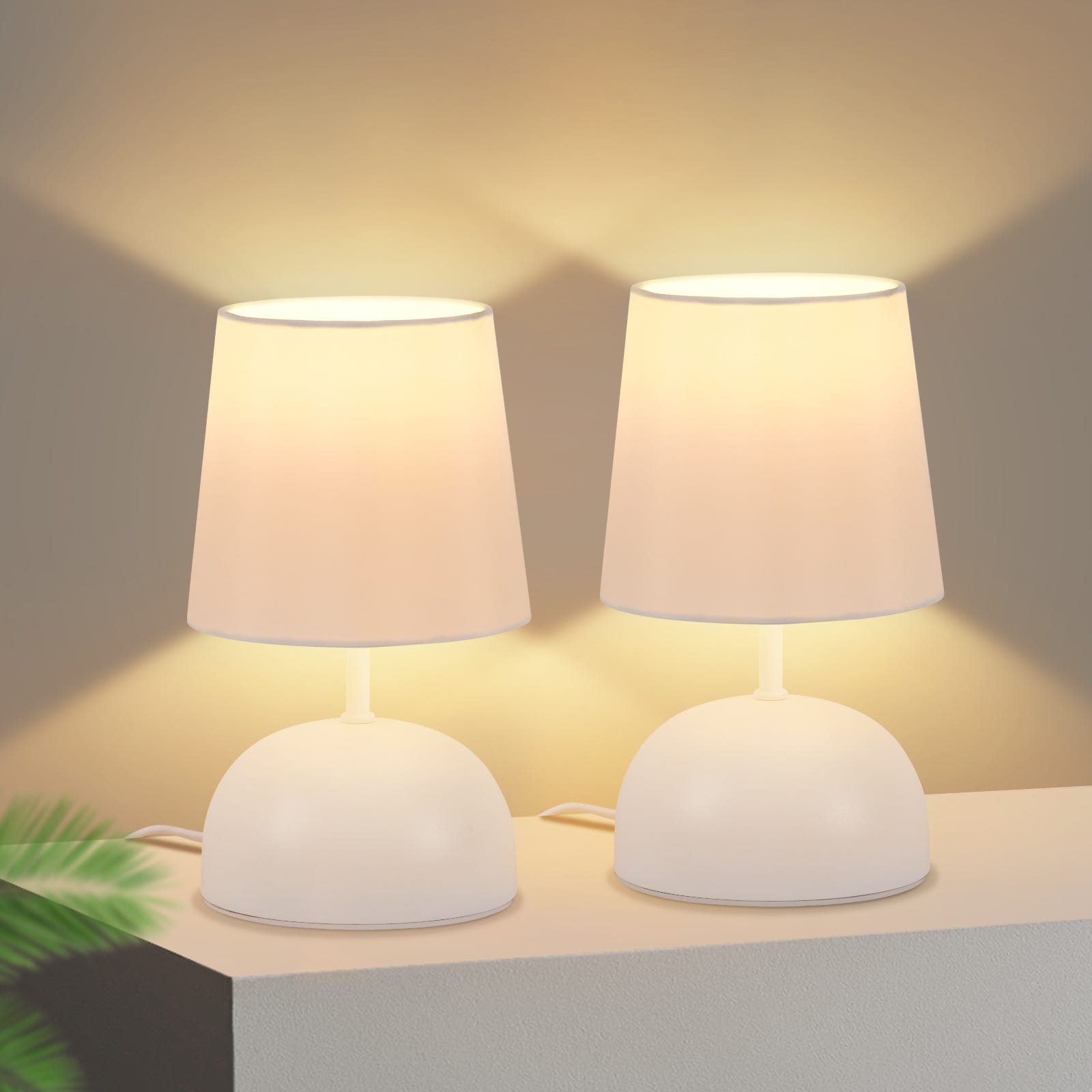 NETTLIFE Lampada da Comodino Set di 2 Lampade da Tavolo con Cavo Lampada da Notte in Tessuto Bianco Design Moderno per Camera da Letto | Leroy Merlin NETTLIFE Lampada da Comodino Set di 2 Lampade da Tavolo con Cavo Lampada da Notte in Tessuto Bianco Design Moderno per Camera da Letto | Leroy Merlin