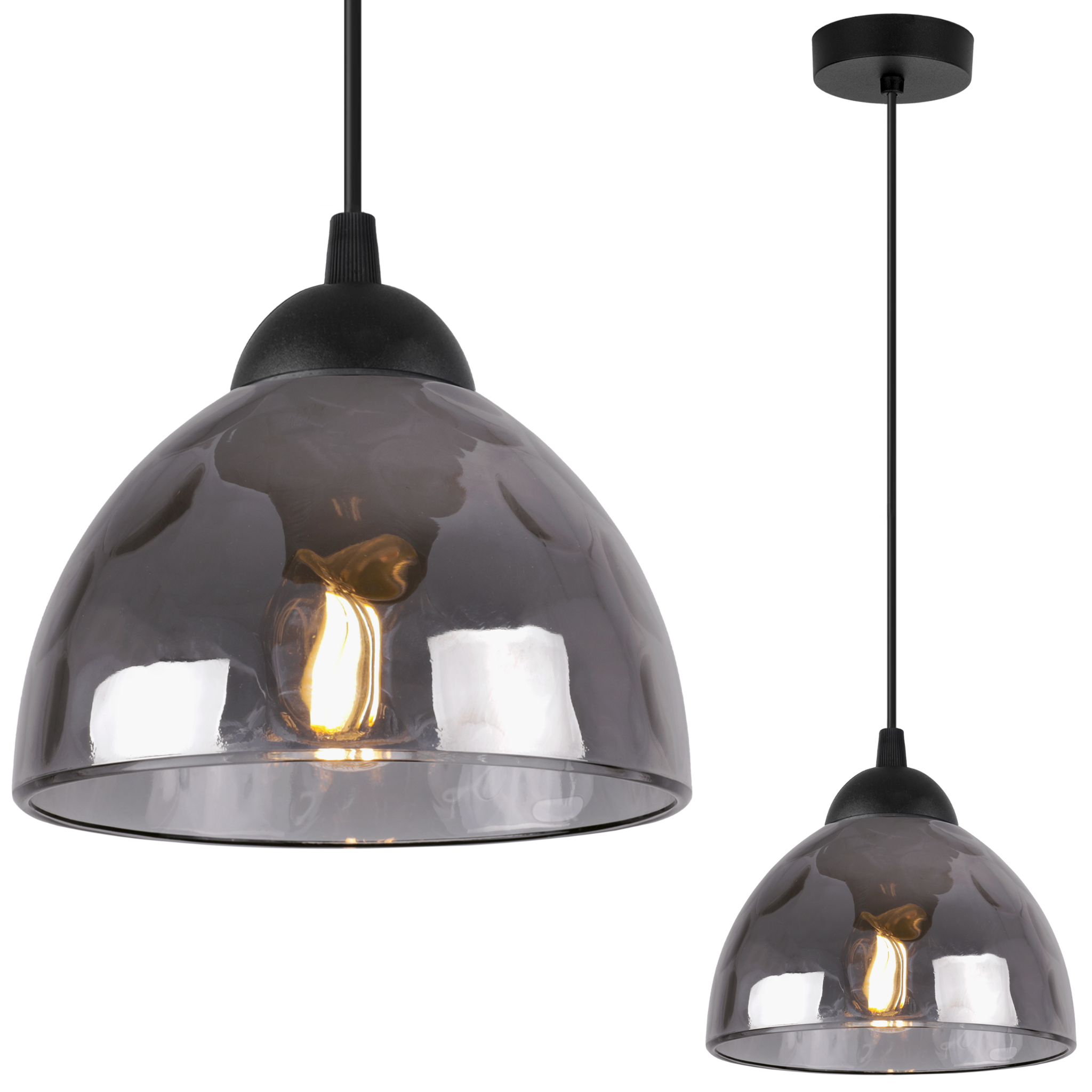 Lampa sufitowa wisząca Venice modern E27 klosz półokrągły grafitowy Light Home LH