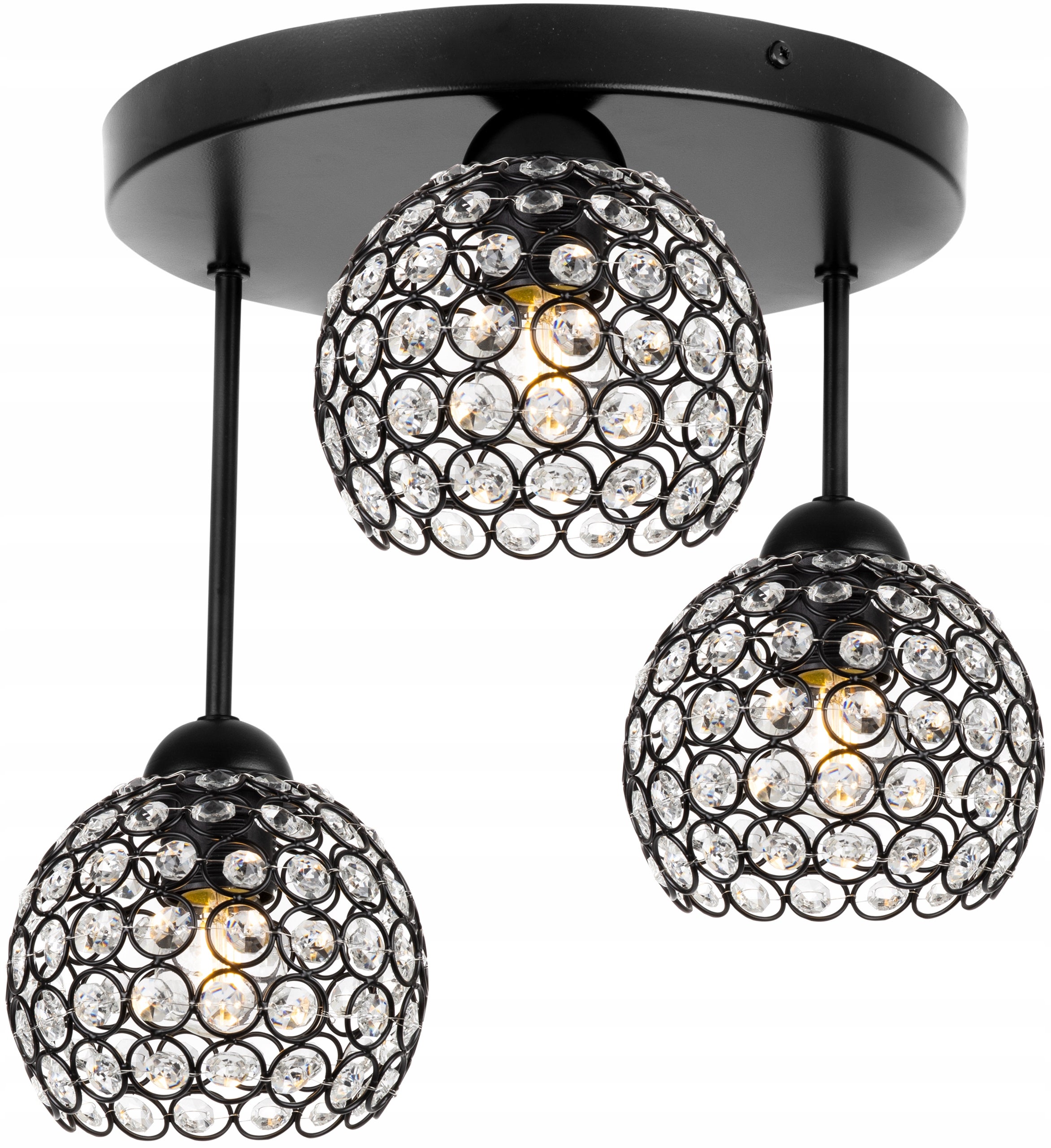 Lampa sufitowa wisząca classy Crystal 3xE27 klosz kula kryształowa grafitowa Light Home LH