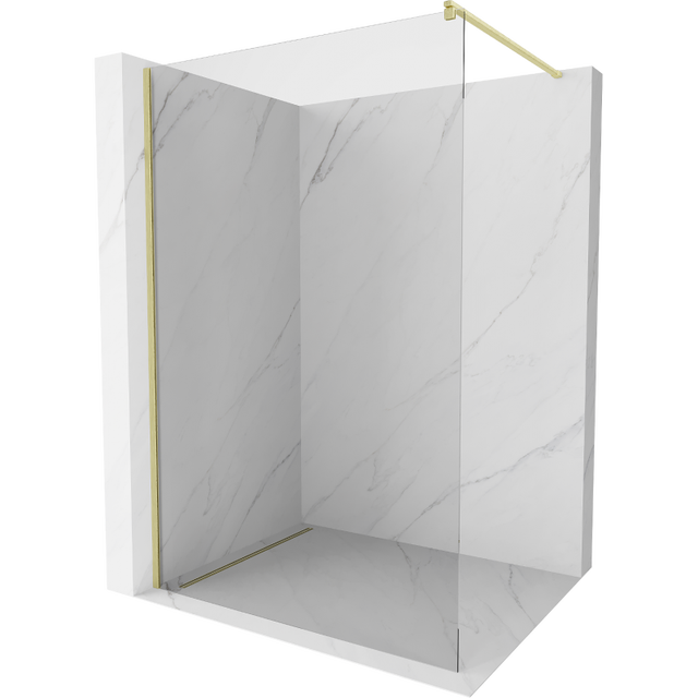 Mexen Kioto ścianka prysznicowa Walk-in 120 x 200 cm, transparent 8 mm, złota szczotkowana - 800-120-101-55-00