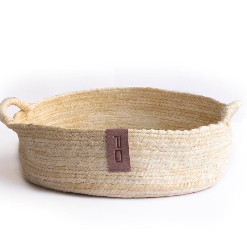 Koszyk na chleb Vintage jednokolorowy biały 37x11 cm