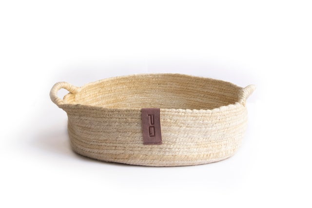 Cesta panera Vintage unicolor blanca 37x11 cm