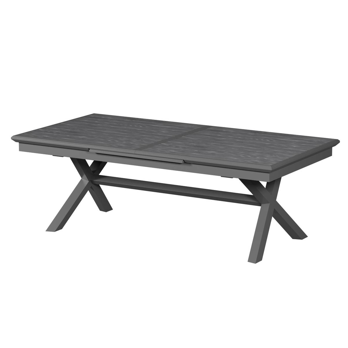 Table de jardin extensible rectangulaire en Aluminium Gris 12 places - 2