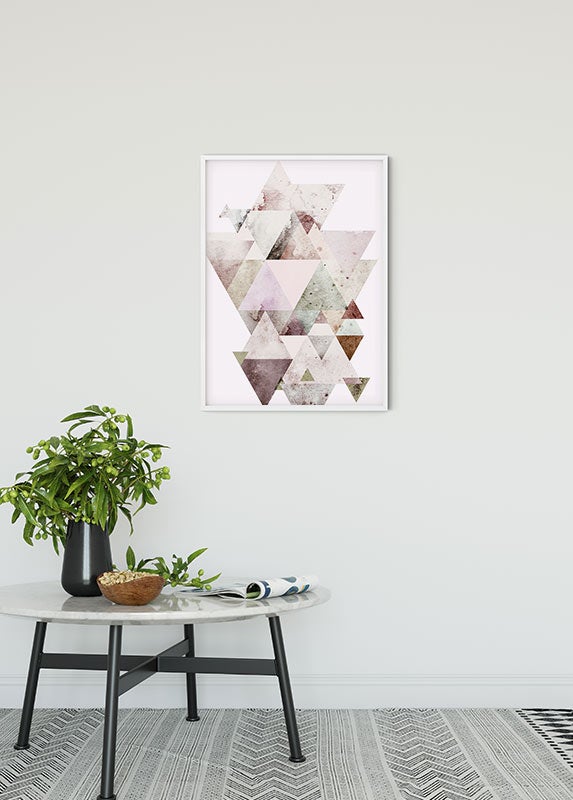 Cartel artístico de komar - triangles red - talla: 50 x 70 cm