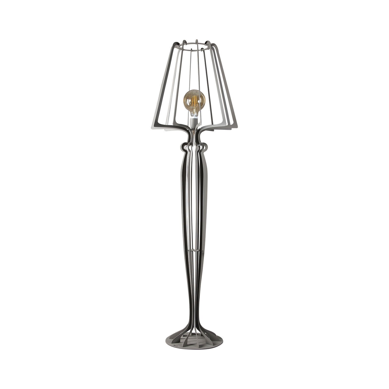 Lampa podłogowa Minerva Ø38x166 cm w stylu kratki żelaznej Nowoczesny design z włącznikiem nożnym Gniazdo E27 Wyprodukowano we Włoszech Błoto