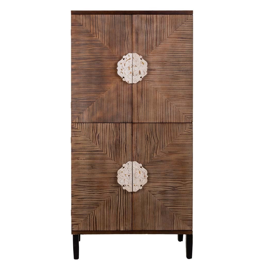 Armoire en bois marron 86x41x180h - 2