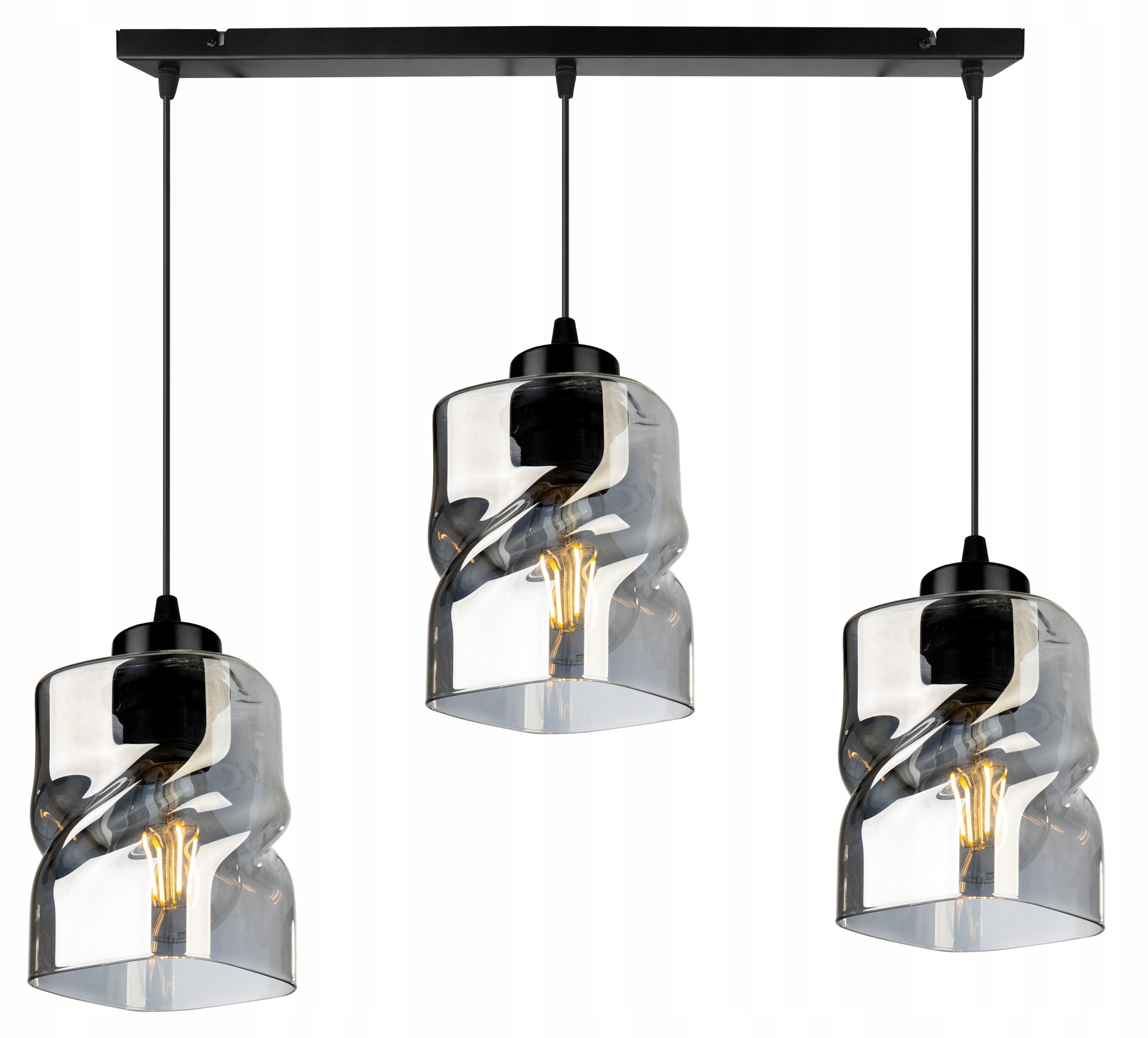 Lampa sufitowa wisząca Niki modern 3xE27 abażur nieregularny grafitowy Light Home LH