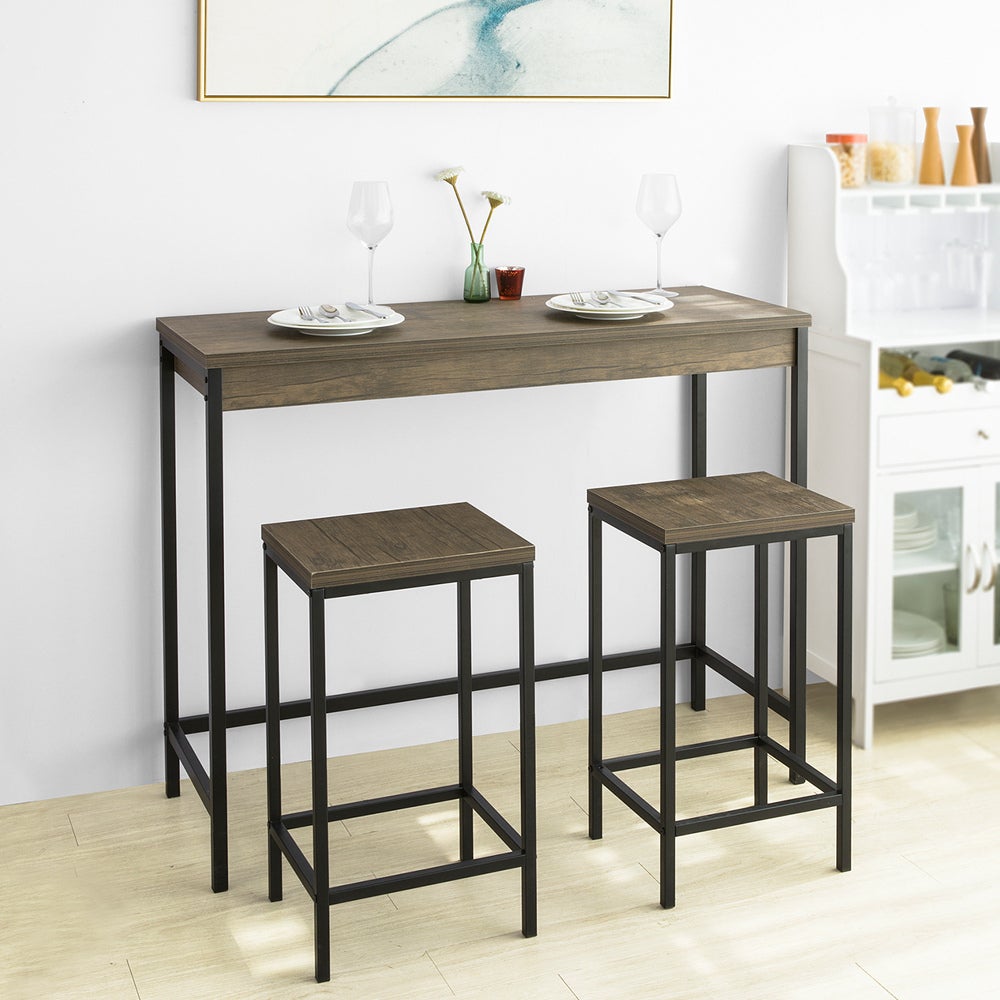 Set Table Bar + 2 Tabourets SoBuy - Design Bistrot Pour Cuisine Ou Balcon (87cm Haut)