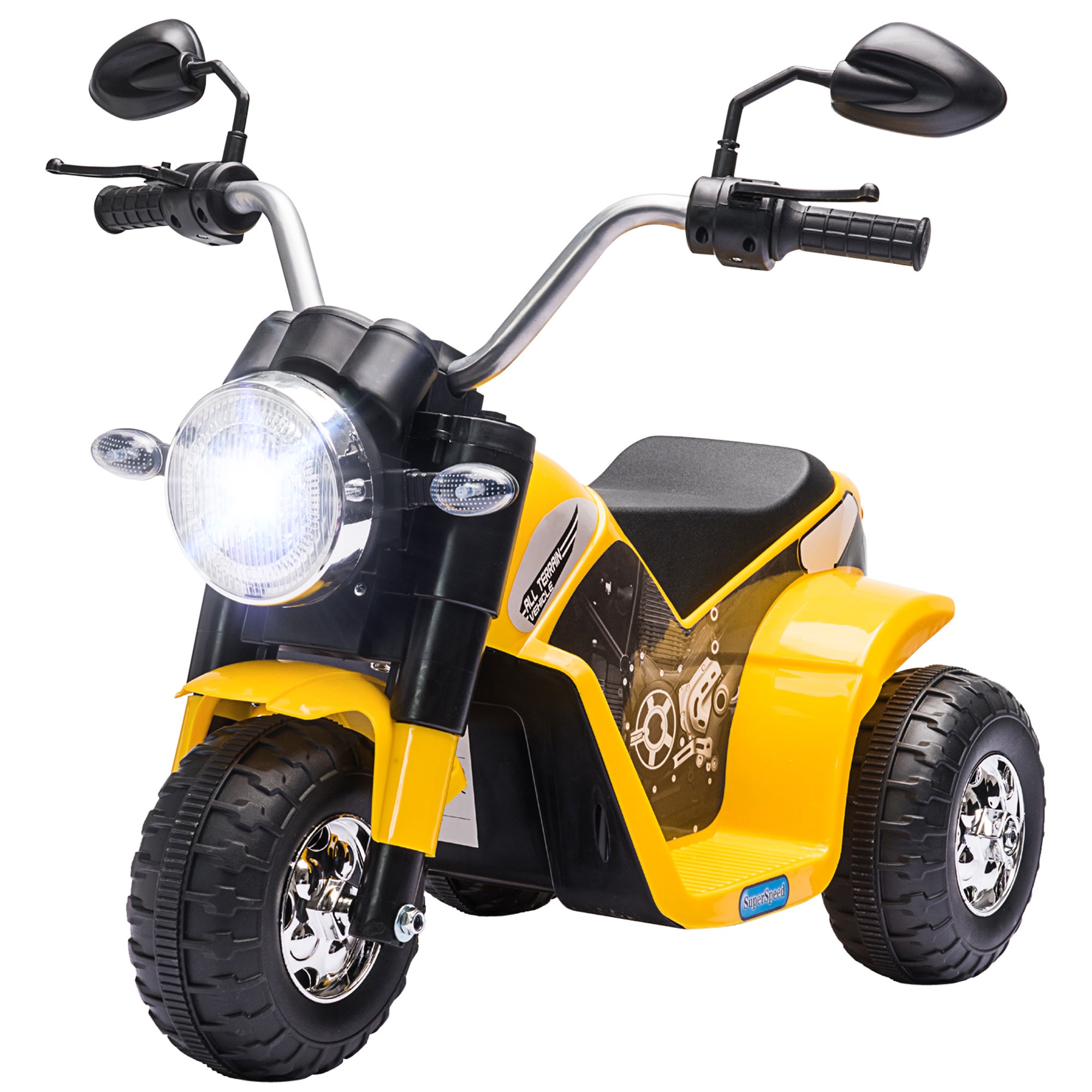 Moto électrique Pour Enfant HOMCOM 6V - Effets Lumineux Et Sonores, 3 Roues, Autonomie 45 Min, Rouge