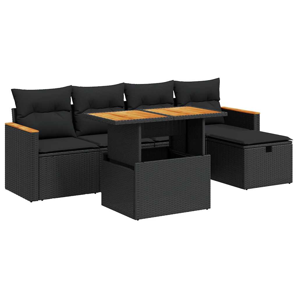 Zestaw Mebli Ogrodowych Czarny Polirattan Komplet Wypoczynkowy Meble Ogrodowe Na Taras Balkon Ogród