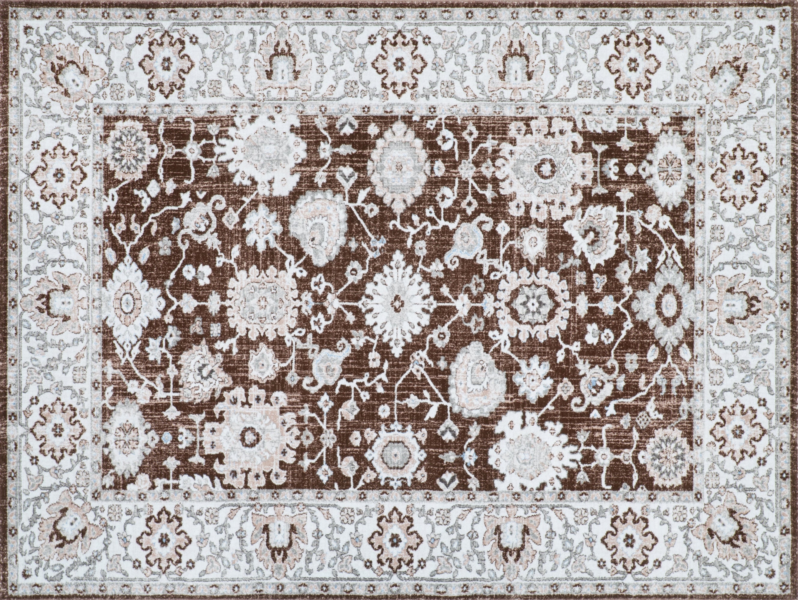 Dywan winylowy, Teheran brązowy 200x266 cm - PVC antypoślizgowy, gładki nadruk, winylowy dywan do kuchni lub salonu, zmywalny