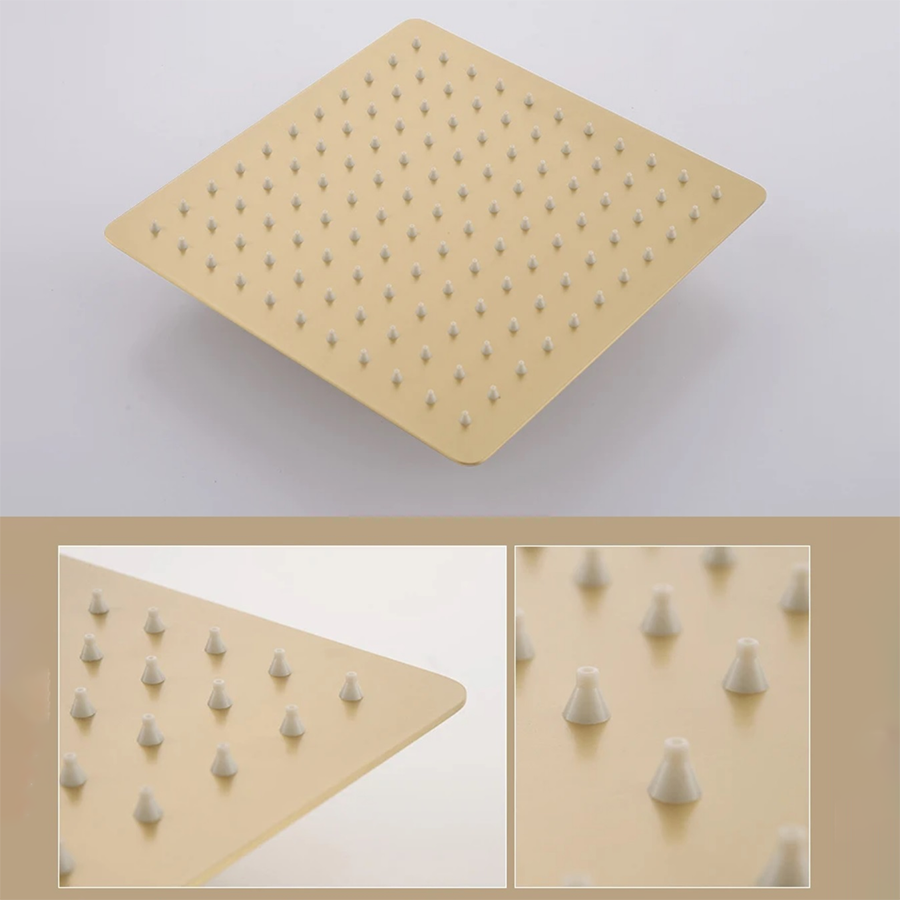 🌟 Douche pluie murale dorée 250 x 250 mm | Alcor - 3