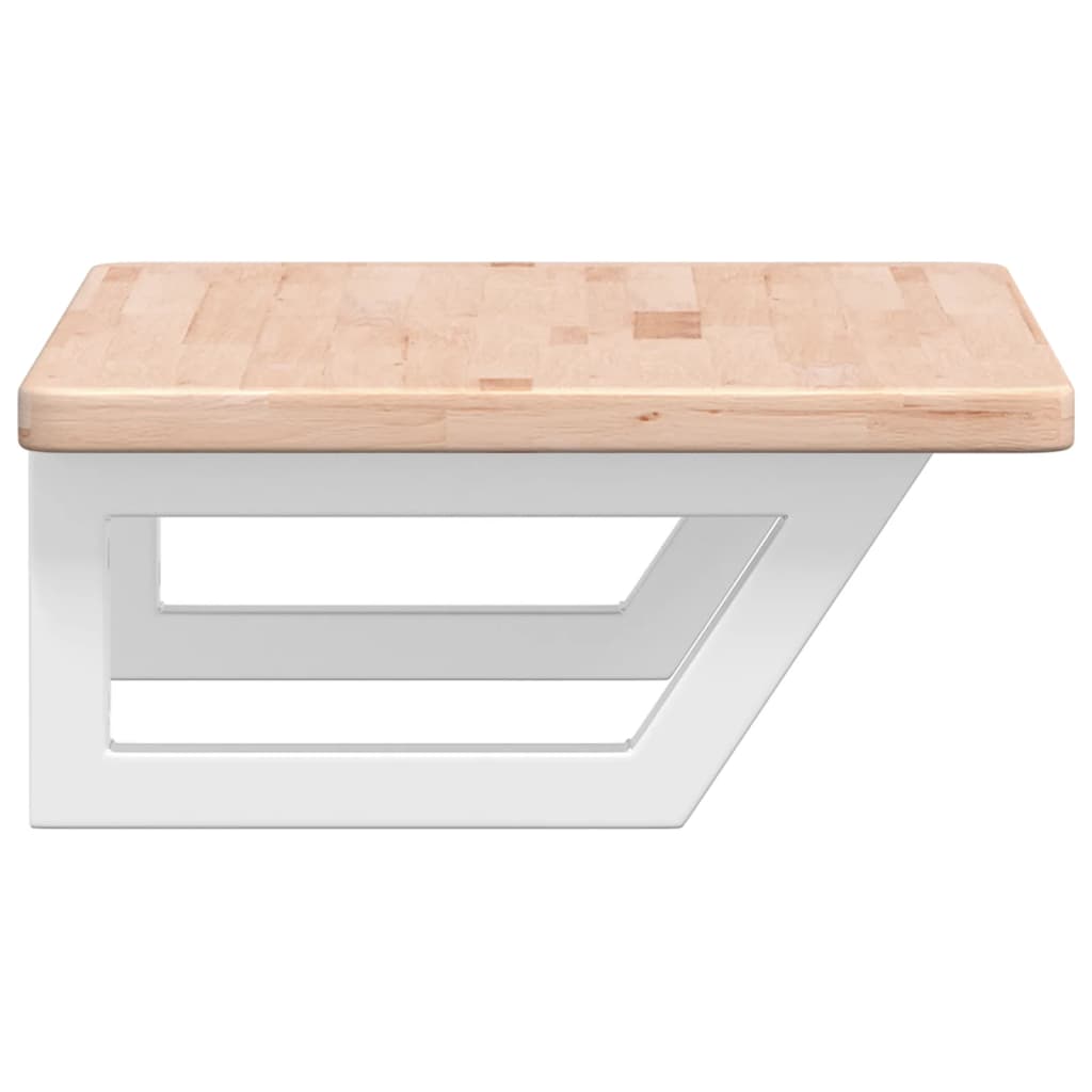 Maison Exclusive - Ripiano a Parete per Lavabo in Acciaio e Massello di Rovere - 5