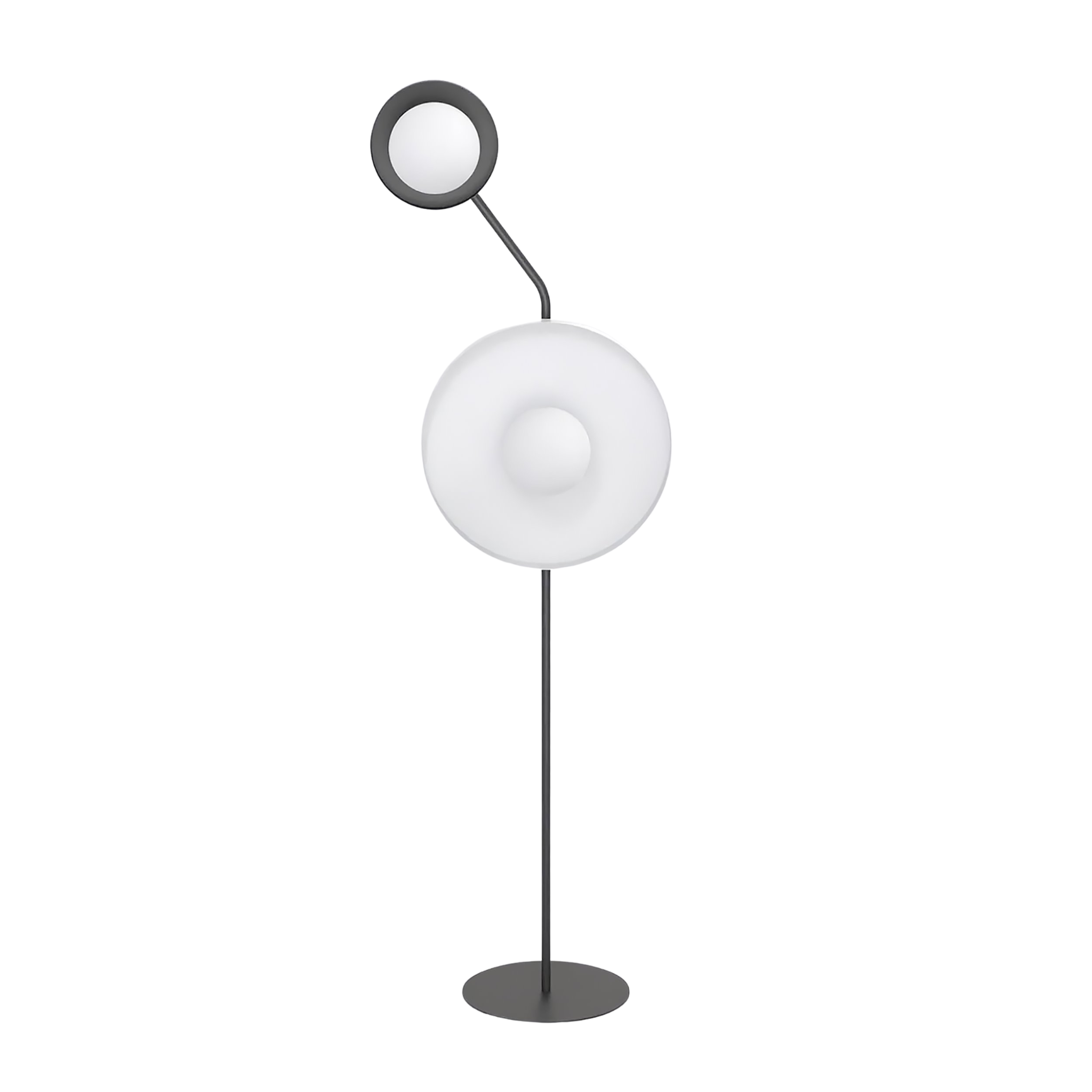 Lampa stojąca nowoczesna KISS czarno-biała 2xG9x8W metal wym:150x48x29cm IP20 Emibig