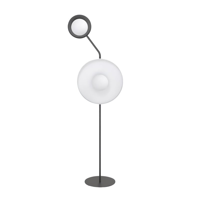 Lampa stojąca nowoczesna KISS czarno-biała 2xG9x8W metal wym:150x48x29cm IP20 Emibig
