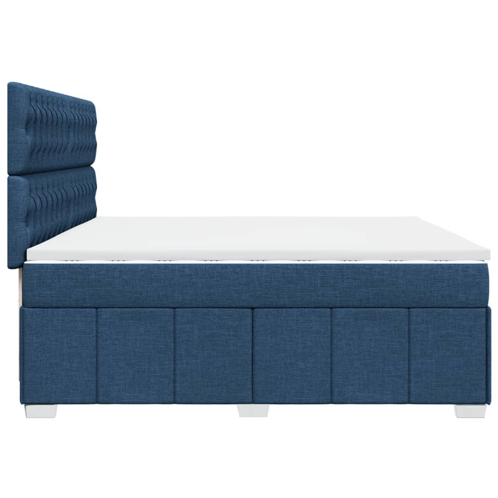 Maison Exclusive - Sommier à lattes de lit avec matelas Bleu 200x200 cm Tissu - 5