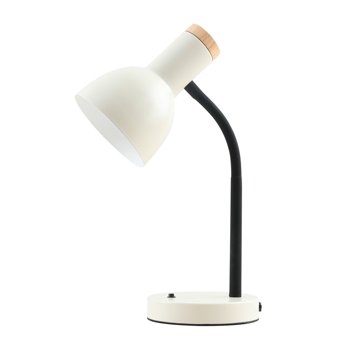 Lampka biurkowa beżowa z drewnianym elementem 1xE27 5W SENZA Italux