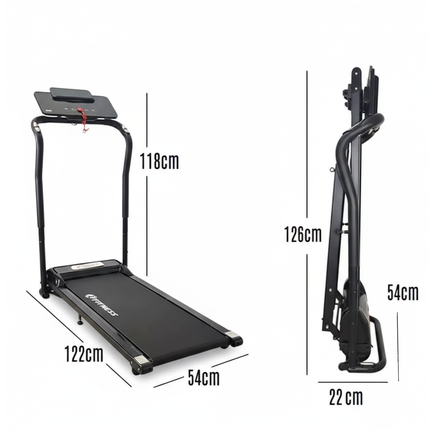 Tapis Roulant Elettrico Pieghevole Per Casa, Con Bluetooth E Display LED, Velocità Regolabile, Portata 120 Kg
