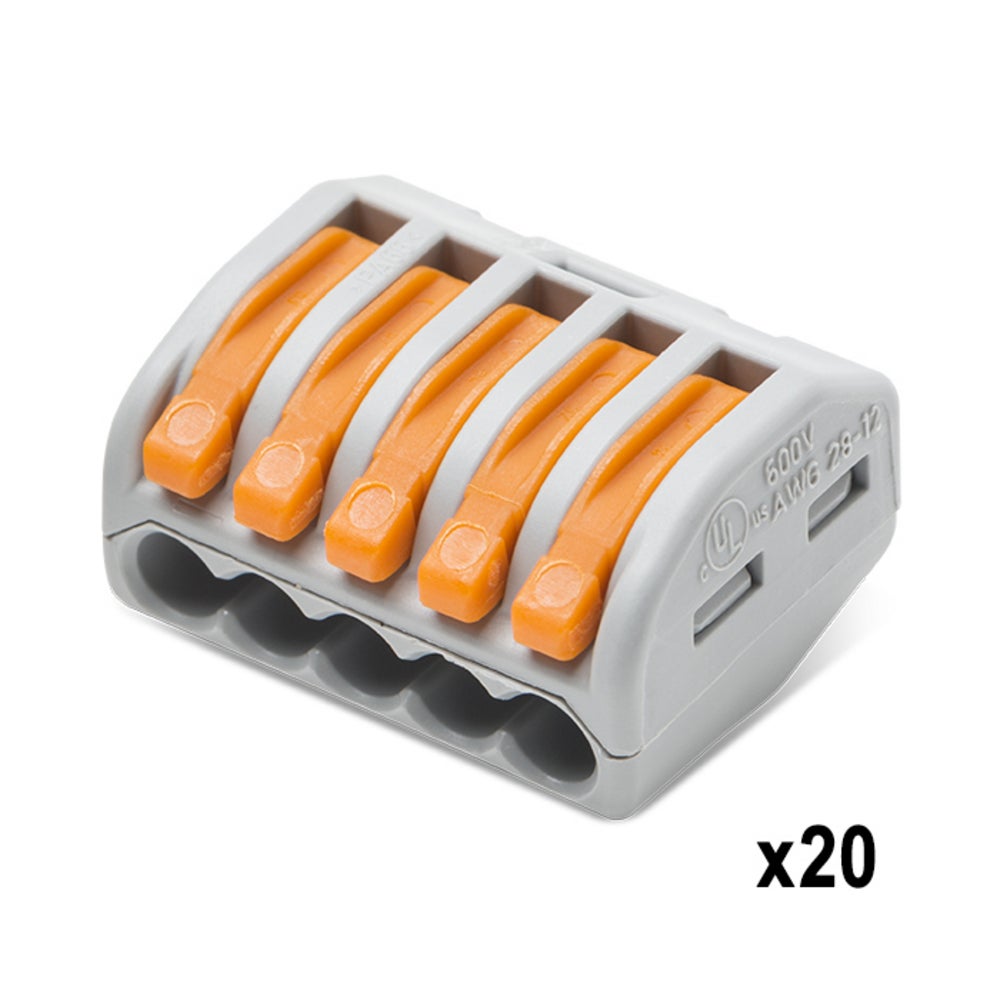 Mallette bornes Wago S222, 80 pièces (45x2E, 30x3E, 5x5E), levier, CAGE CLAMP®, 32 A, 400 V, fils jusqu'à 4 mm² - 3