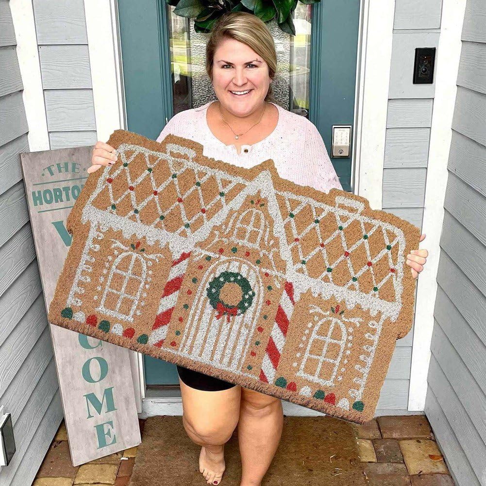 Tapis de bienvenue de Noël, paillasson intérieur et extérieur, décoration de porche, tapis doux antidérapant, décoration de Noël - 4