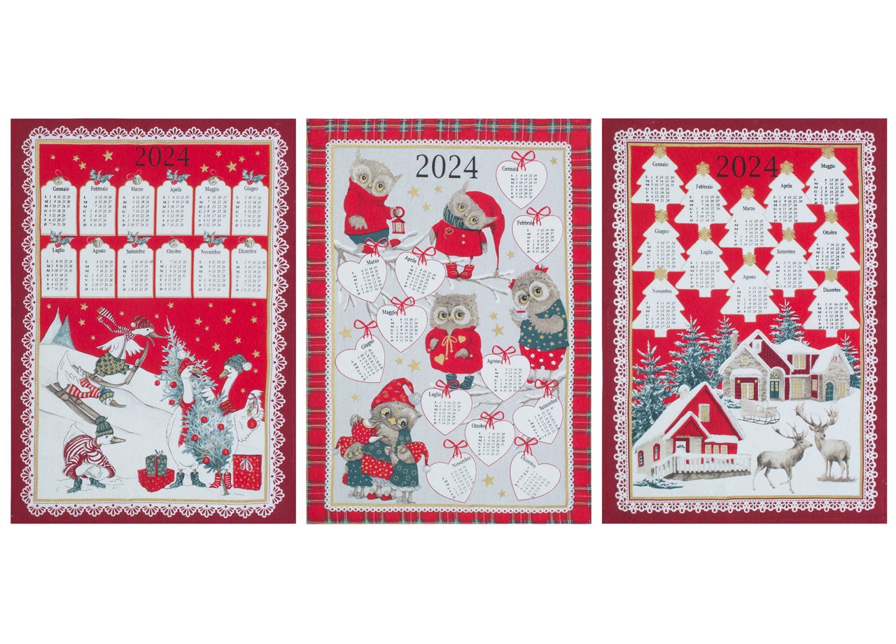 Set 6-12 Strofinaccio Asciugamano Cucina Natale Calendario In Cotone Made Italy Dis. Assortiti 6Pz Rosso Asciugamano | Leroy Merlin