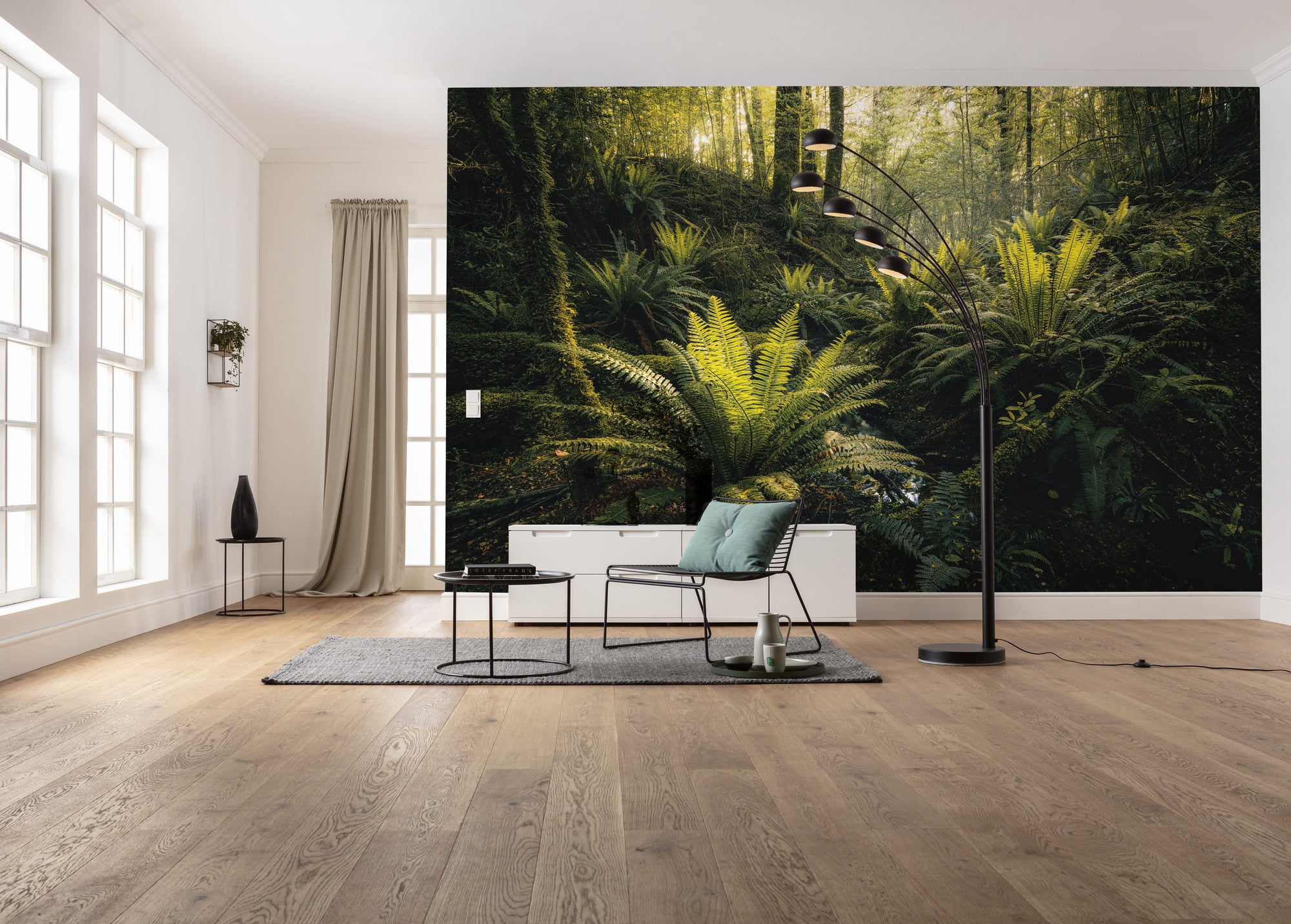 Fototapeta krajobraz leśny zielonym - 450 x 280 cm - SANDERS &amp; SANDERS