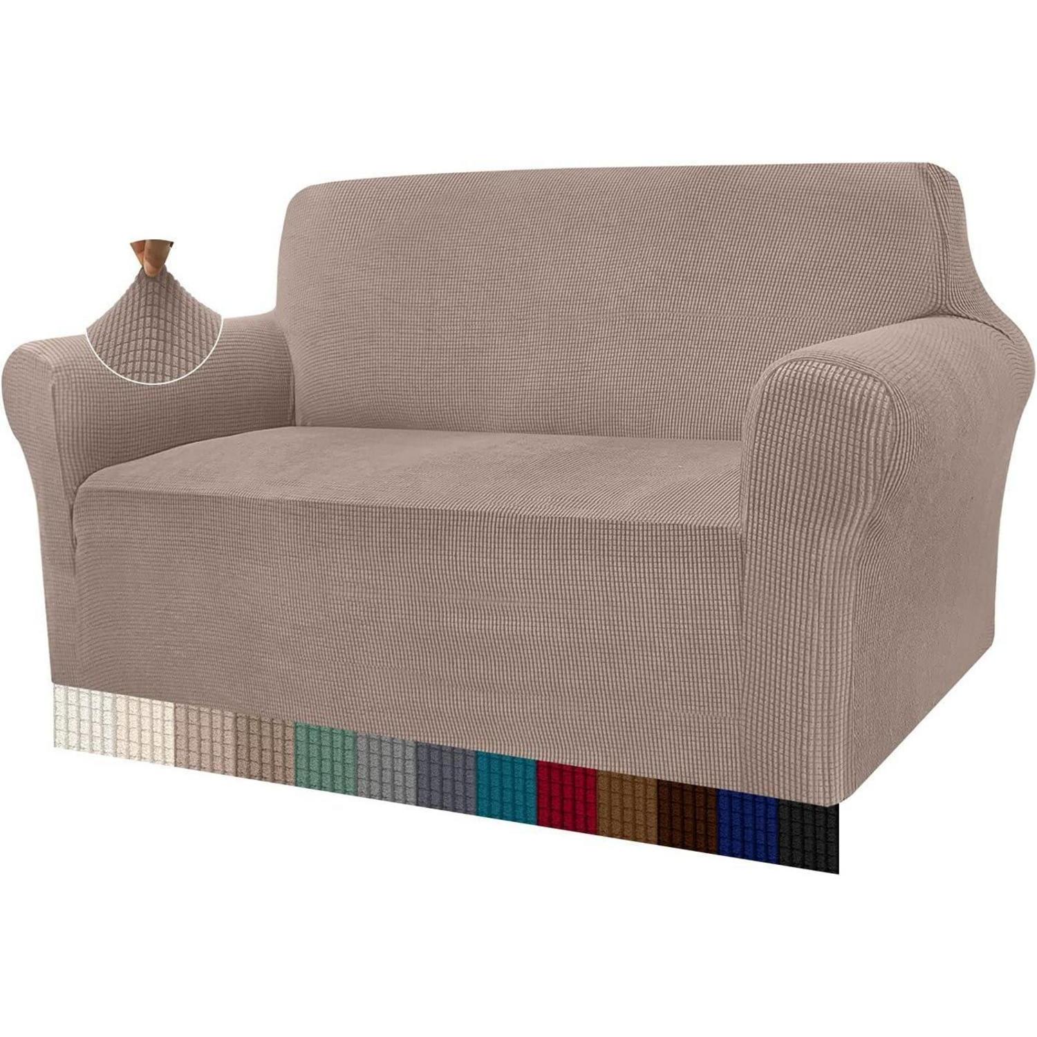 Housse de canapé 2 places Sable Stretch Jacquard Élastique pour salon ...