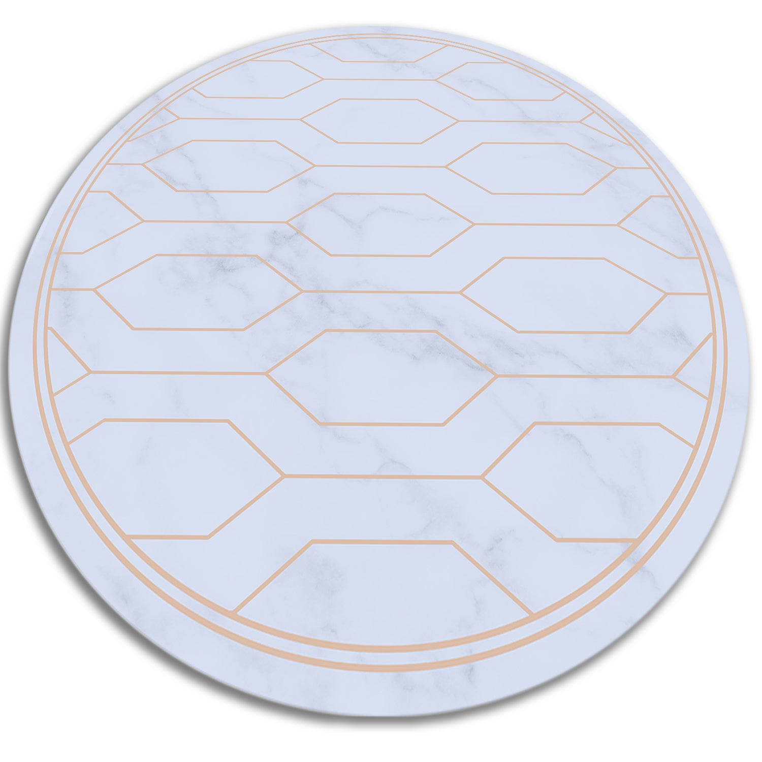 Chodnik winylowy do kuchni okrągły, delikatne linie minimalistyczna dekoracyjna forma 110x110 cm – Tulup