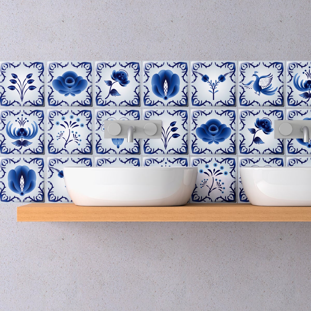 9 adesivo piastrelle delft Hoorn - Sticker adesivo - adesivi murali - 9stickers10x10cm - 3
