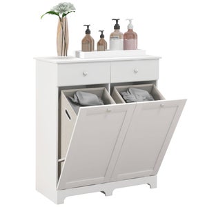 Armoire Salle De Bain Avec Panier - Meuble Haut Rangement 174cm - Coloris Cachemire