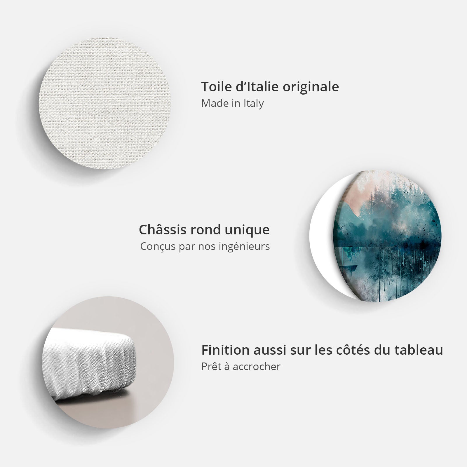 Tableau rond - Oiseaux pataugeant parmi les flamants roses - 3