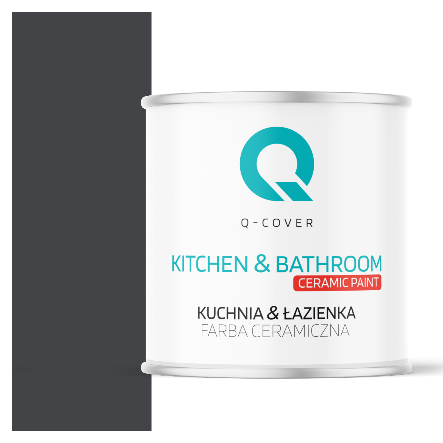 Farba Ceramiczna Kuchnia &amp; Łazienka Q-Cover Czarny H0907 Głęboki Mat 2L