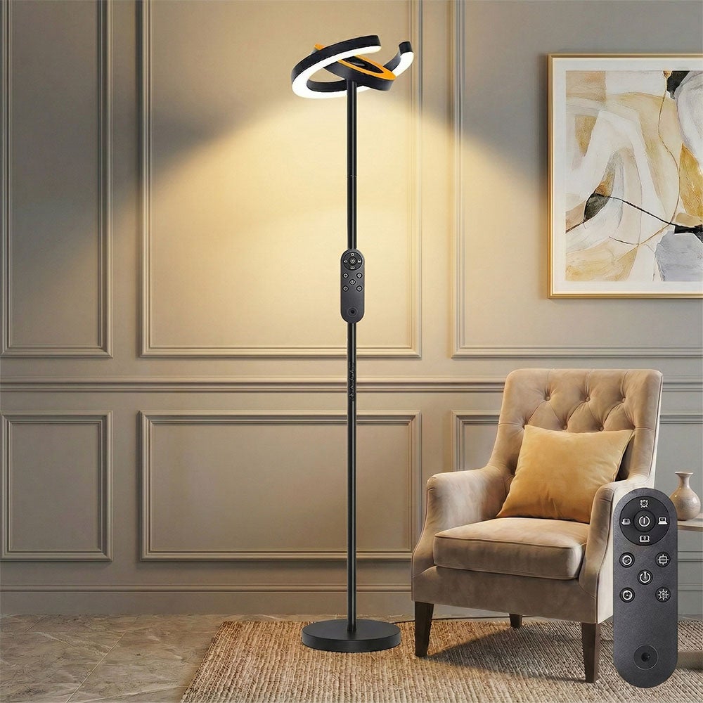 Lampa podłogowa LED 190 cm 36W 2000 lm, nowoczesna lampa stojąca z pilotem, regulowana barwa 1900-6500K, do salonu sypialni biura