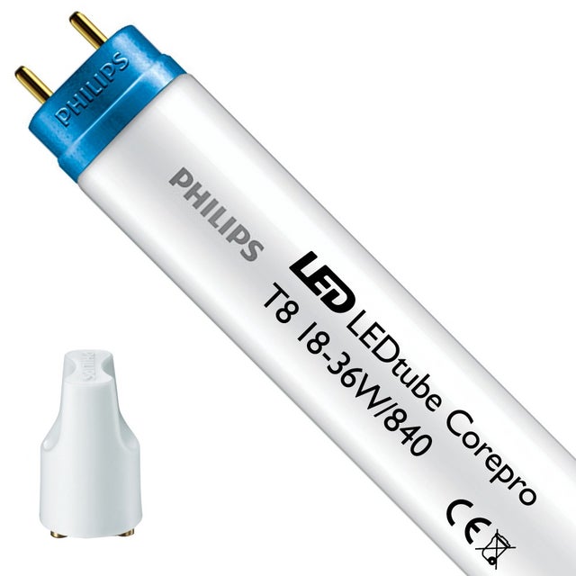 Philips LEDtube T8 Corepro (EM Mains) High Output 18W 2000lm - 840 Blanc Froid | 120cm - Starter LED incl. - Équivalent 36W