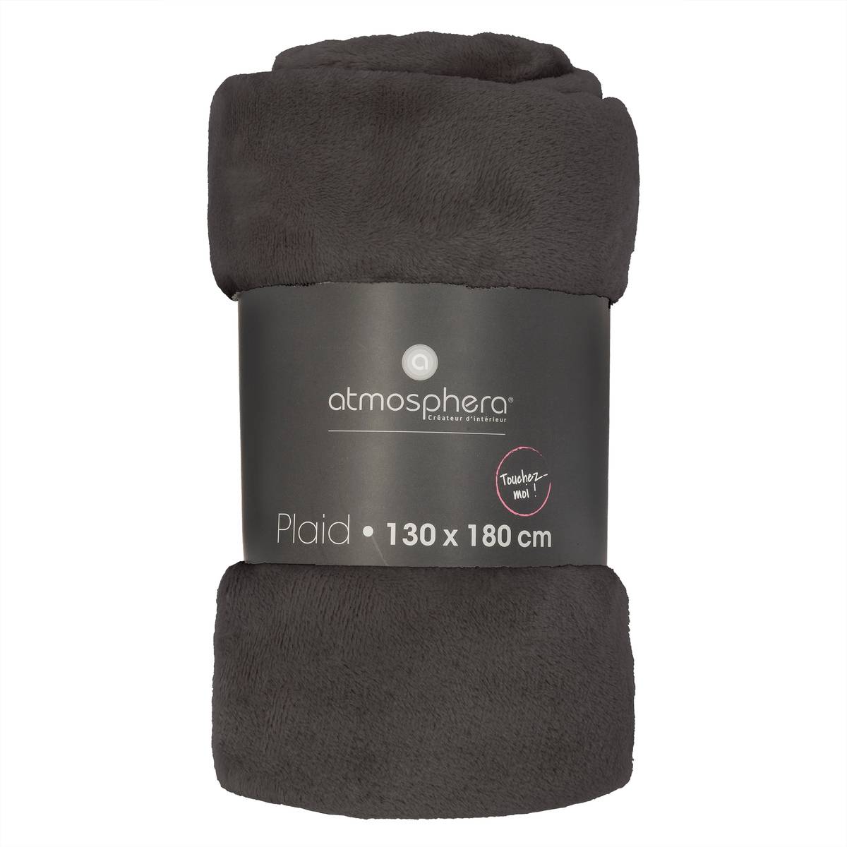 Plaid flanelle gris ardoise 130x180cm - Atmosphera Créateur d'intérieur - 6
