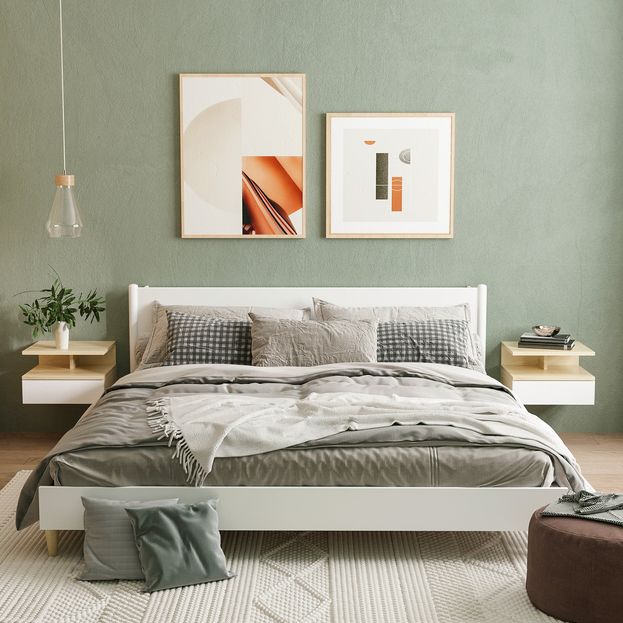 Table de chevet murale aggloméré HOMCOM - 2