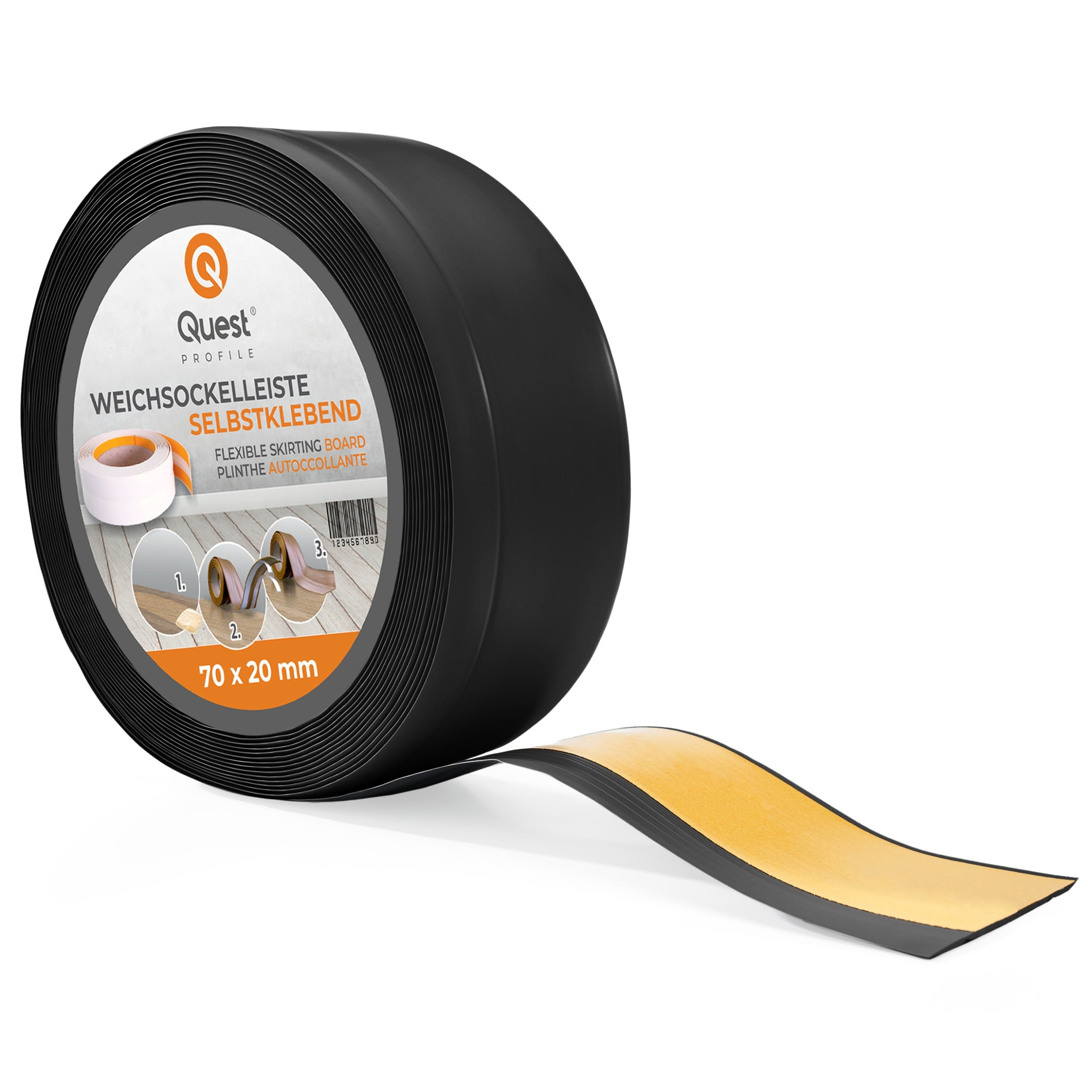 Plinthe Flexible En PVC - 10 Cm X 5 M - Plinthe Plate - Grain De Bois