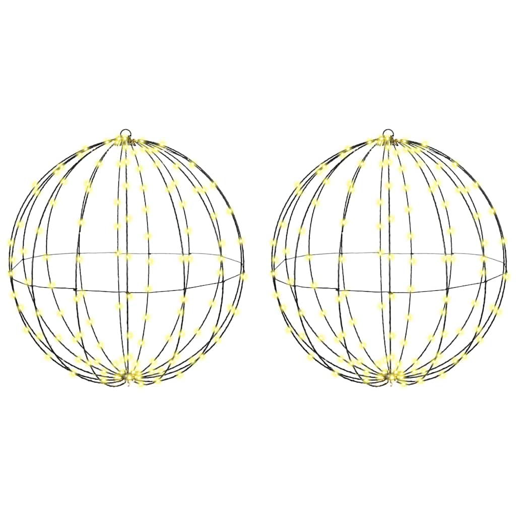 Piłka z 384 diodami LED 2 pcs Ciepła biel 60 cm Metal