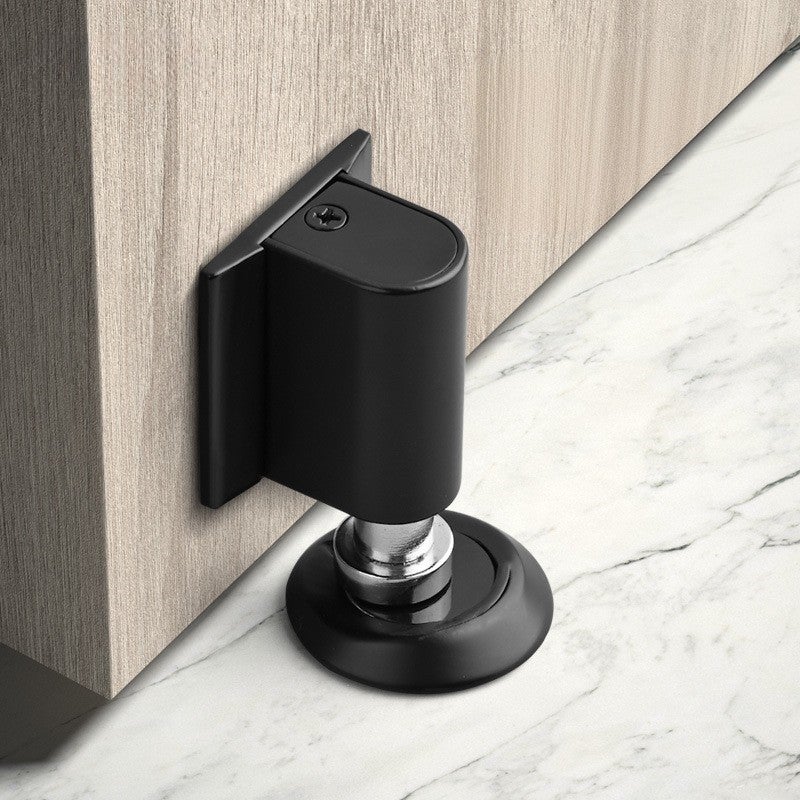 Butée de porte à angle droit à 90 degrés, butée de porte coulissante robuste anti-collision avec vis au sol ou au mur (noir