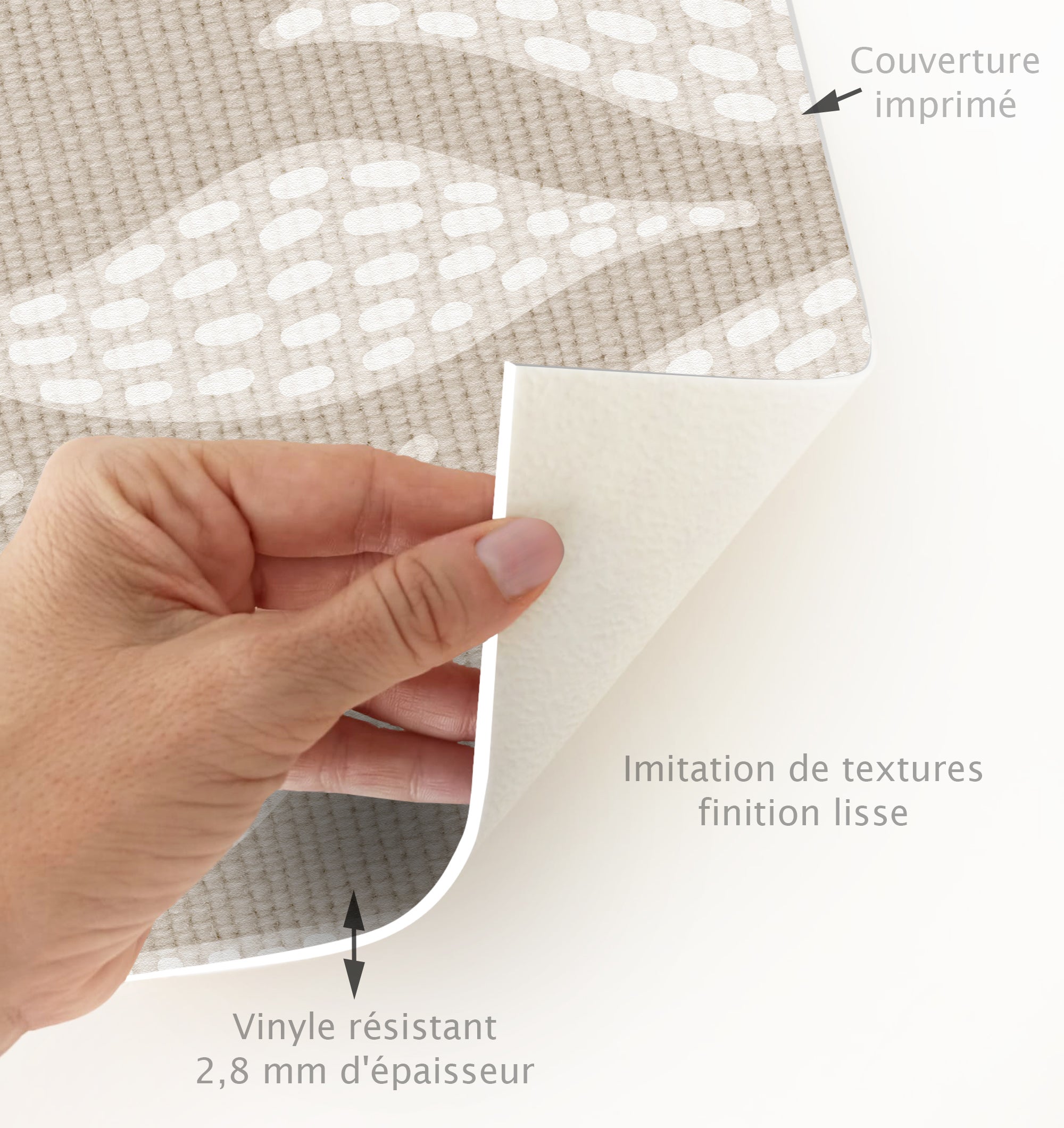 Tapis antidérapant en vinyle Zorana 66x150 cm - PVC imprimé, lavable, ignifuge, pour le salon et la cuisine - 4