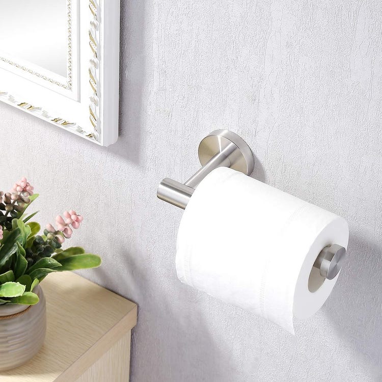 Porte Papier Toilette Derouleur Papier Toilettes Mural Dérouleur Papier Toilette Vis 12CM Support Papier WC Acier Inoxydable Brossé - 2