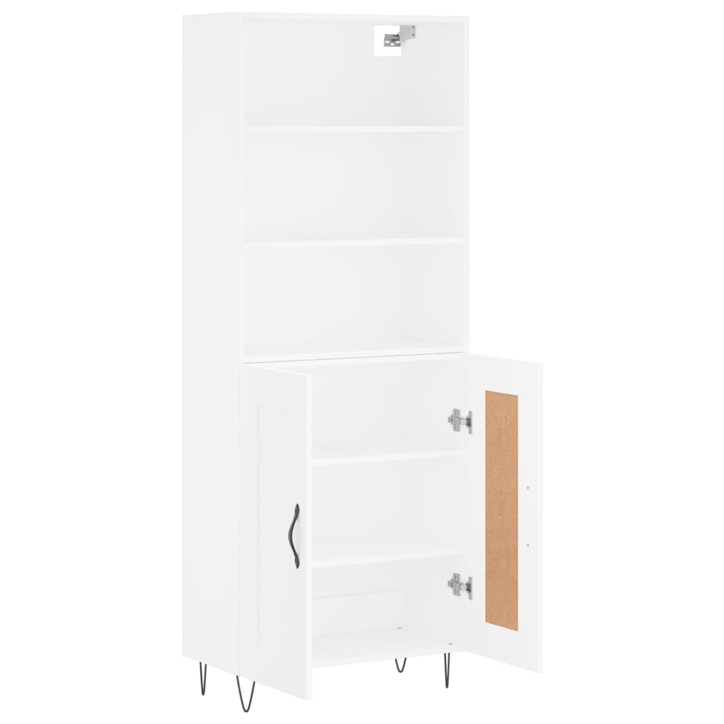 Buffet haut Blanc 69,5x34x180 cm Bois d'ingénierie - 4