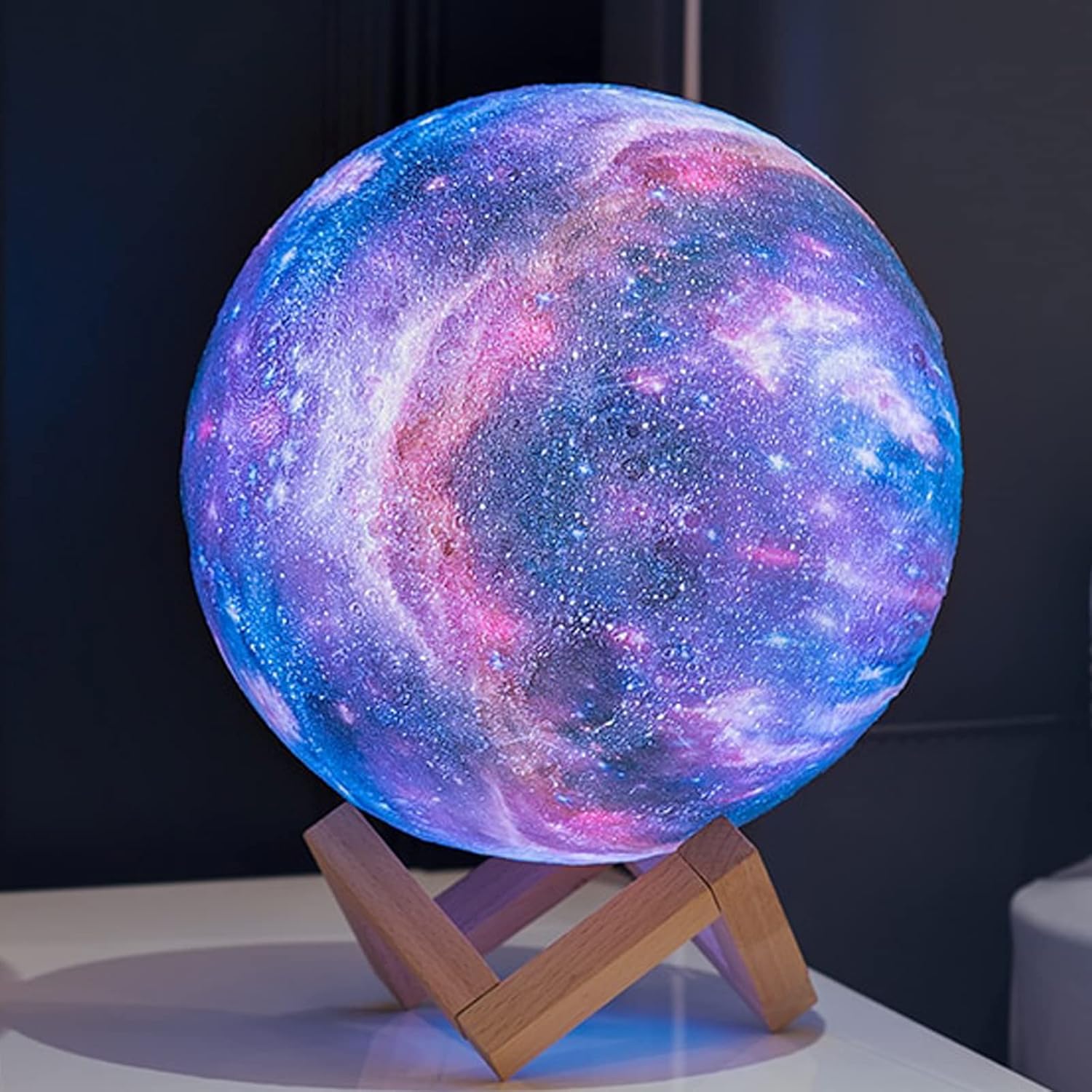 Lampka Lune 3D Veilleuse LED Lampe Décorative - 16 Kolorów z Pilotem i Sterowaniem Dotykowym - Lampa USB do Ładowania