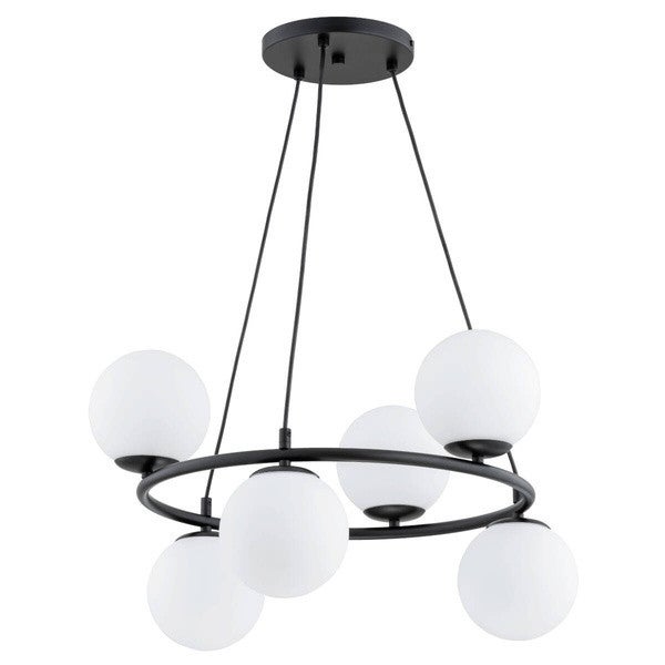 Lampa wisząca Ringo czarna 6xE14x10W nowoczesna klasyka wym: 66 x 62 x 62 cm metal Alfa