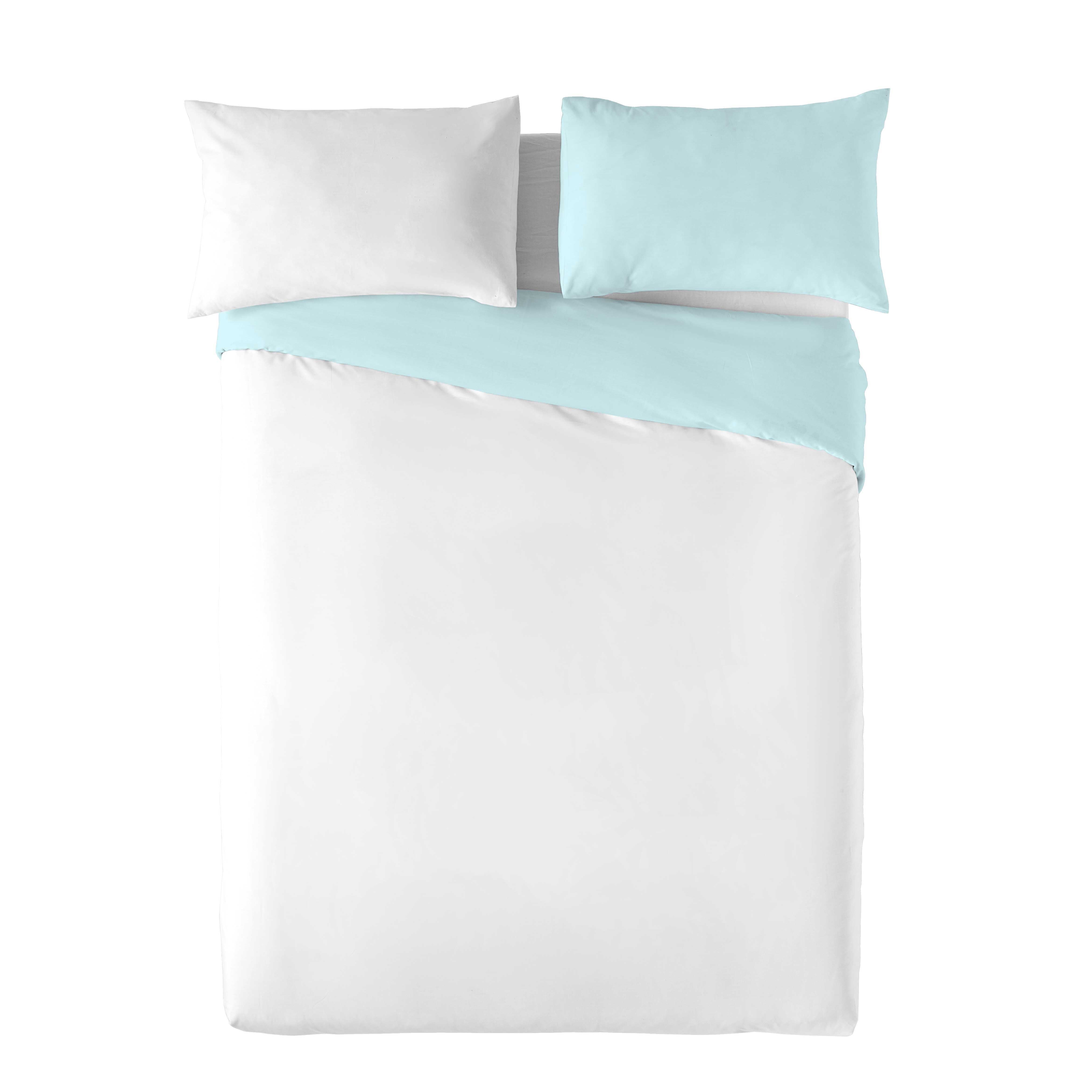 CAPA DE EDREDÃO BICOLOR REVERSÍVEL AZUL MARINHO 76 / BRANCO 100% ALGODÃO CAMA 135 - 6