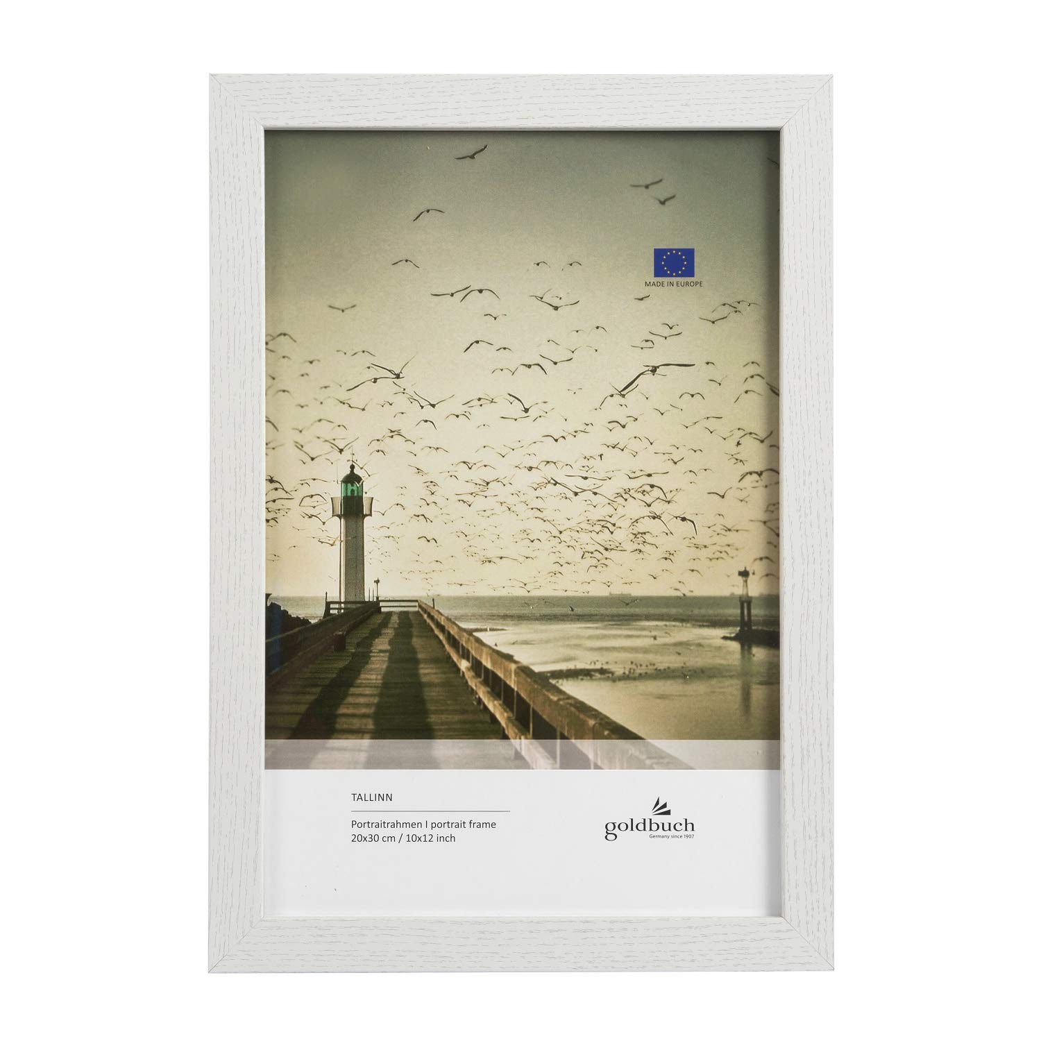 Goldbuch portafoto tallinn in legno, foto in formato 20 x 30 cm, ritratti supporto da parete, cornice singola in mdf, bianco, 20x30 cm